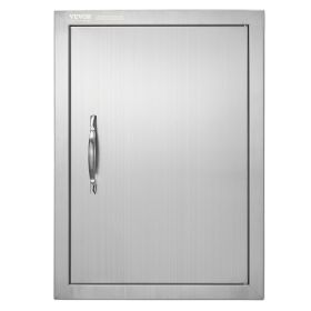 VEVOR BBQ Access Door, 16W x 22H Inch Single Outdoor Kitchen Door, Stainless Steel Flush Mount Door, Wall Vertical Door with Handle, for BBQ Isla